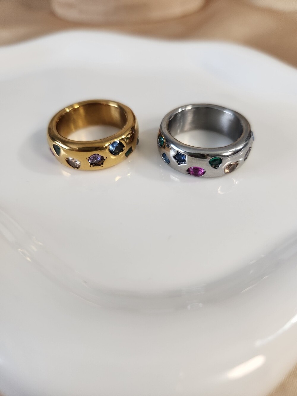 Stainless Steel Multicolor Chunky Band